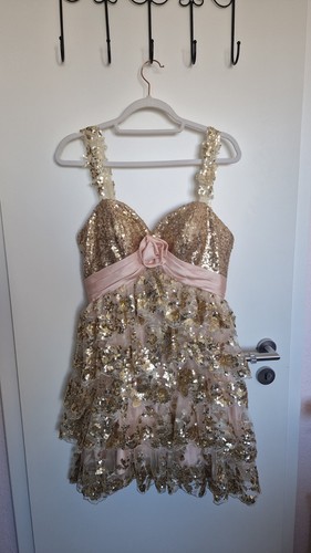 Gold rosa funkelndes kleid - gold,