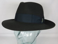 Orig. BORSALINO HUT Alessandria Haarfilz anthrazit Fedora Bogart Hat Neu