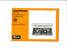 Gebrauchsanleitung  - Universum VTC 392 50 Watt-HiFi-Stereo-Kompaktanlage Quelle