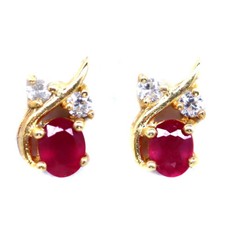 Rubin Ohrringe in Sterling