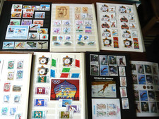 6 große Album Seiten mit Briefmarken mit Motiv Sport postfrisch, Olympia 1980Lot