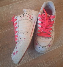 DC Damenschuhe 41 weiß -  Sterne stars-  pink  26,5 cm Schnürsenkel