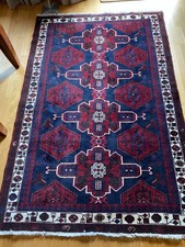 Teppich Brücke Orient, Shahsavan, 202 x 132 cm, blau, rot, super Zustand
