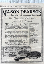 Mason Pearson Haarbürste London England Antik 1924 Kleingedruckte Werbung
