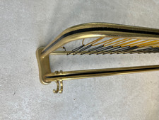 Garderobe 50er Jahre Aluminium goldfarben Hutablage schwarz gelb 101 cm 6 Haken