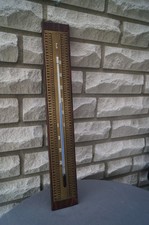 Sehr gepflegtes, großes,älteres Thermometer Messing und Holz