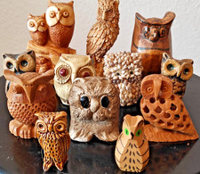 Konvolut Eulen Sammlung - 12 dekorative Eulenfiguren - Vintage