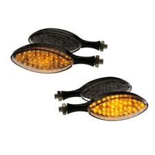 4x Miniblinker LED Brush schwarz E-Nr. M10 12V für Roller Moped Mofa Mokick NEU