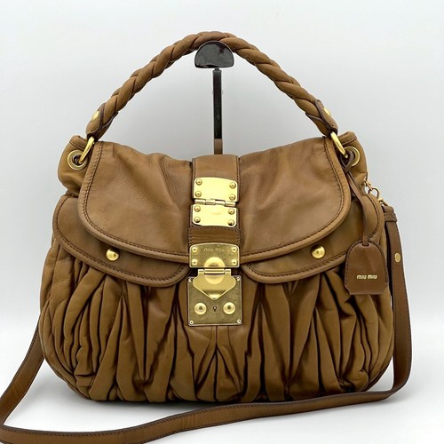 Miu beige matelasse - beige, leder