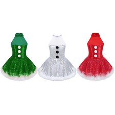 Mädchen Pailletten Tanzkleid