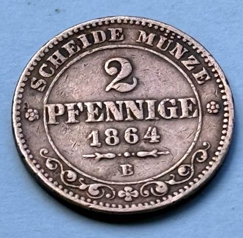 Münze pfennig sachsen 1864 - münze,