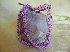 Kette Collier, Perlenkette,mehrreihig,gedreht, schwarz/weiß/ pink/rosa Rocailles