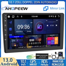 10.1" Doppel 2 Din Android 15 Autoradio GPS Navigation Bluetooth RDS DAB+ Kamera