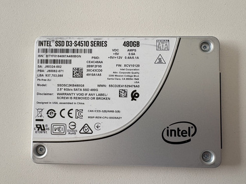 Intel ssd s4510 480gb - 480gb, 2,5"