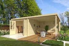 28 mm Gartenhaus mit Anbau