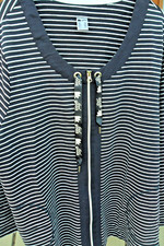 Hausanzug Damen von feel good Gr. 52/54 marine - weiß gestreift  PORTOFREI