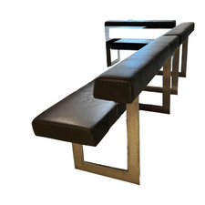 Kolini Set Eckbank K122 Steel LEder Montana in 1241 Graphit Gestell Edelstahl