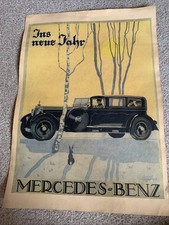 Mercedes Benz Reklame Werbung Litfaßsäule Plakat alter Druck Werbedruck