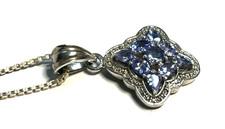 925 Silber Tansanit Anhänger