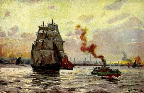 Künstler segelschiff und - ak,