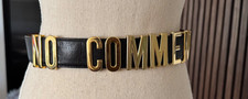 Seltener MOSCHINO Gürtel „NO COMMENT“ Vintage Schwarz Gold