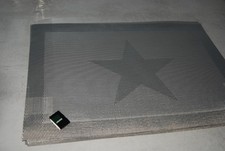 Tischsets mit Stern 8 Stück grau-silber Vinyl-Polyester 46x33cm NEUNEUT