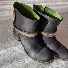 stiefeletten 39, maruti, schwarz Gr.39 Leder, innenfutter leder grün