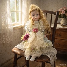 Porzellan puppe 60cm - porzellan,