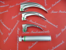 Laryngoskop Set  Macintosh Kaltlicht(Fiber Optik) mit 3 spatel Nr 1/2/3 oder 4.