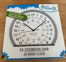 Wanduhr mit 24 Stunden Ziffernblatt - 24 Hour Clock Uhr - NEU OVP