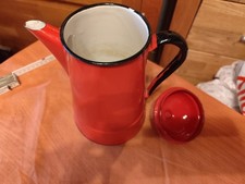 Kaffeekännchen | Emaille | Kaffeekanne | rot , guter Zustand