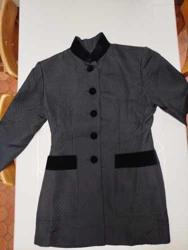 Schwarze jacke knöpfe - jacke, samt