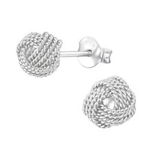 Knoten Ohrstecker 925 Sterling Silber Ohrringe Paar rund Geschenk für Sie Damen