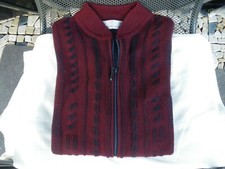Strick - Weste breidhof  mit Schurwolle Gr. 58 in weinrot/aubergine
