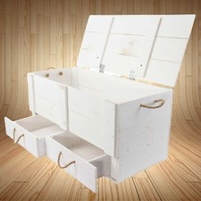 Weiße Truhenbank mit Deckel +