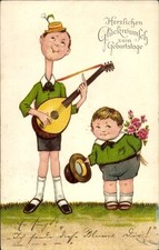 Ak Glückwunsch Geburtstag, Gratulanten, Blumen, Laute - 4792300