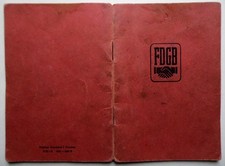 FDGB der DDR, frühes Mitgliedsbuch mit Beitragsmarken 1951-1954
