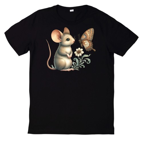Shirt maus und schmetterling - t-shirt,