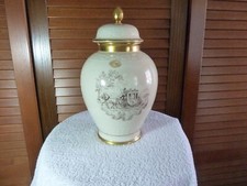 Hertel Jacob Rehau Bavaria Deckelvase Vase mit Deckel 31 cm hoch Kutschenmotiv