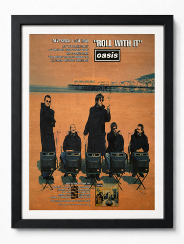 Oasis roll with - with, it+1995+poster