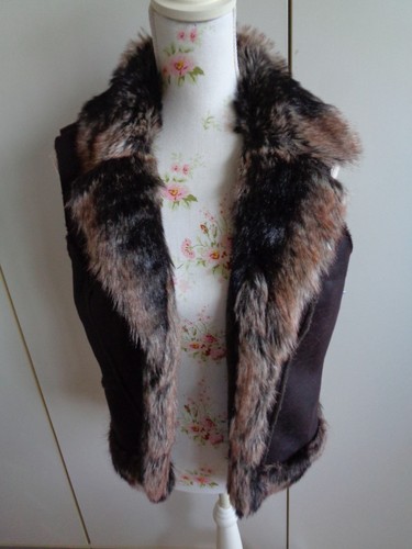 Kunstfell weste damen braun - weste,