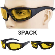 3Pcs Brille Sport Winddichte Gelb Biker Motorrad Staubdichte Augen Schutzbrillen