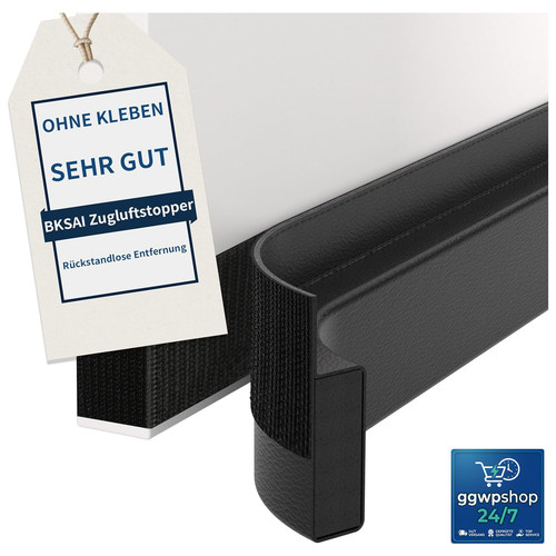 Zugluftstopper 90cm schwarz - zugluftstopper,
