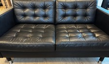 LANDSKRONA 2er-Sofa, Grann/Bomstad schwarz/Metall (IKEA)
