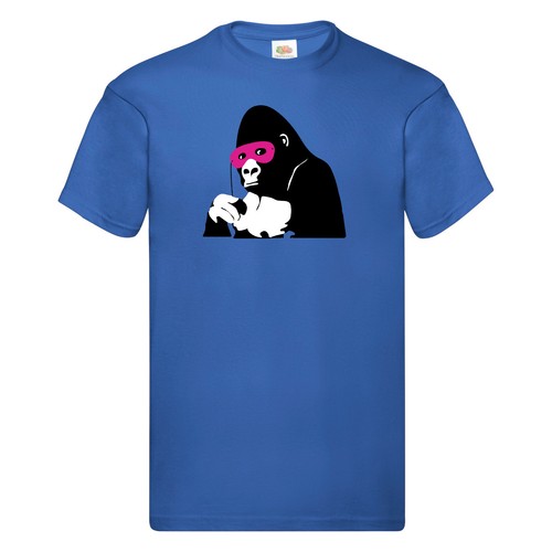 Shirt banksy gorilla pink - t-shirt,