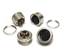 4x Lumberg DIN / Kleintuchel Geräte-Buchse, 5-polig, Schraub-Verriegelung, NOS