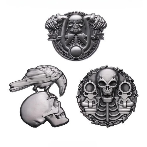 Totenkopf schädel biker pin - totenkopf,