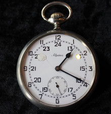 Vintage Alpina 291 Taschenuhr Nickelgehäuse 15 Steine