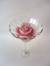 Langstiel Glaskelch Teelichthalter Windlicht Zackenrand Rosenkerze, H 35 cm