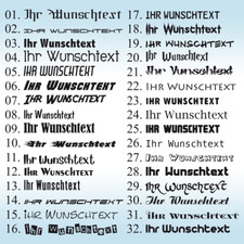 WUNSCHTEXT Aufkleber diverse Schriftart und Farbe ? Breite: 10cm